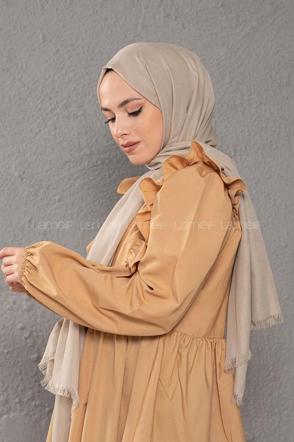 Modalamelif Mint-Gri İnce Keten Şal