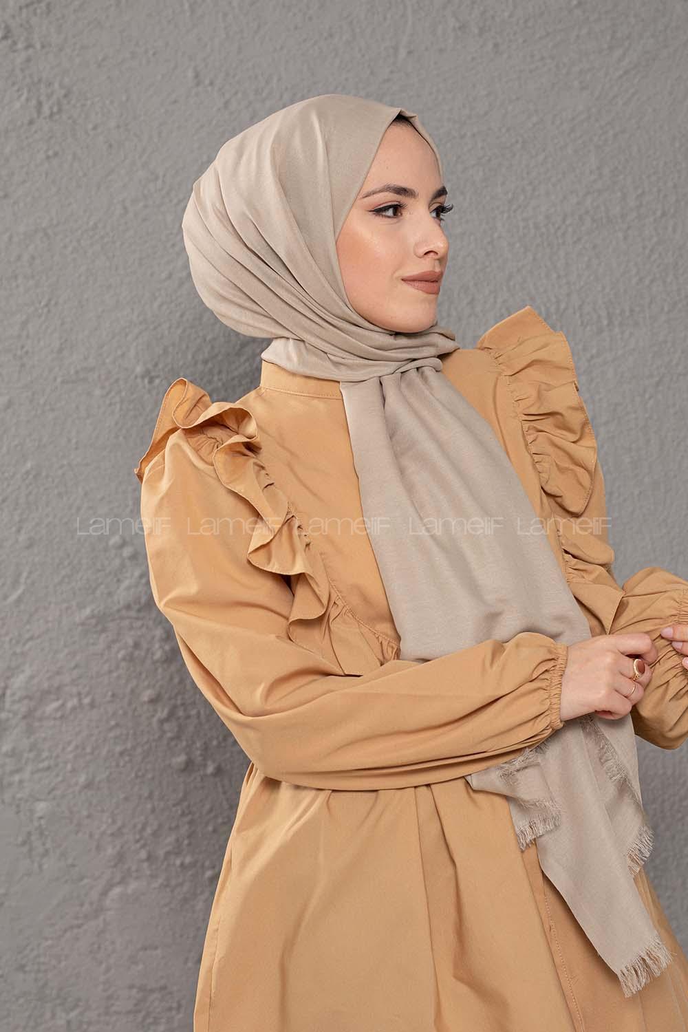 Modalamelif Mint-Gri İnce Keten Şal