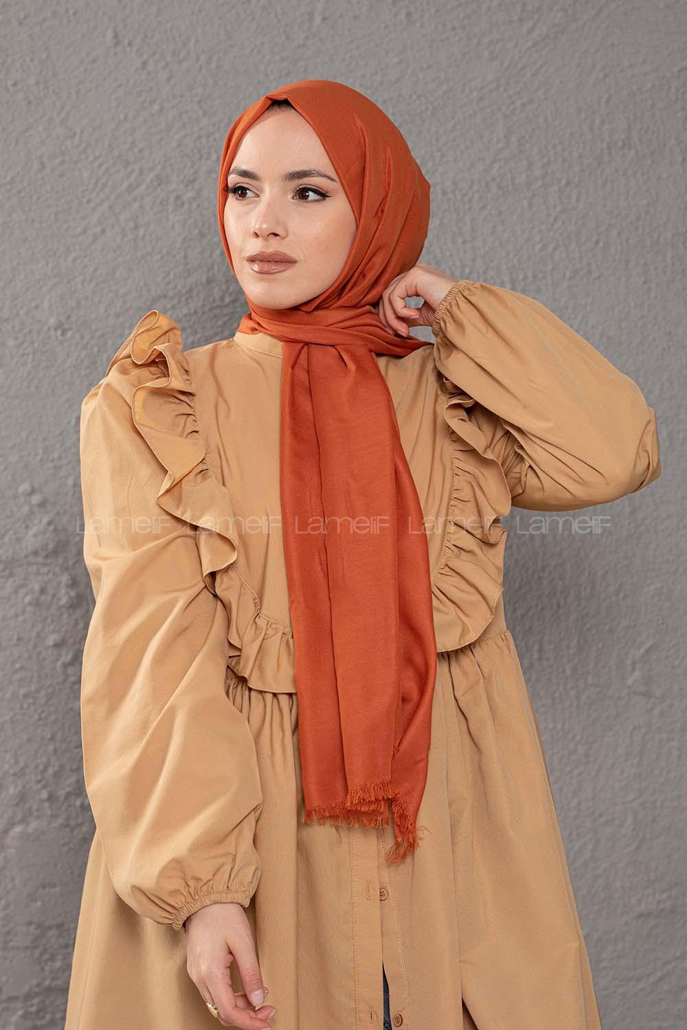 Modalamelif Soft Bakır İnce Keten Şal