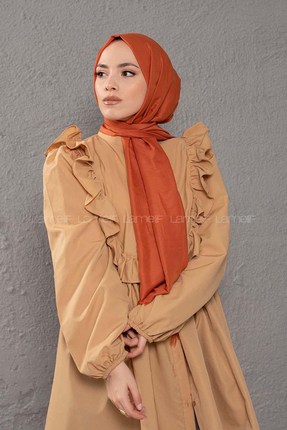 Modalamelif Soft Bakır İnce Keten Şal