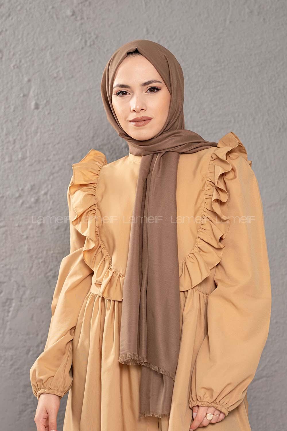 Modalamelif Zeytin İnce Keten Şal