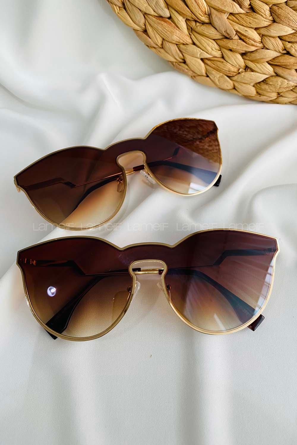 Modalamelif Funny Kahverengi Gold Çerçeve Gözlük