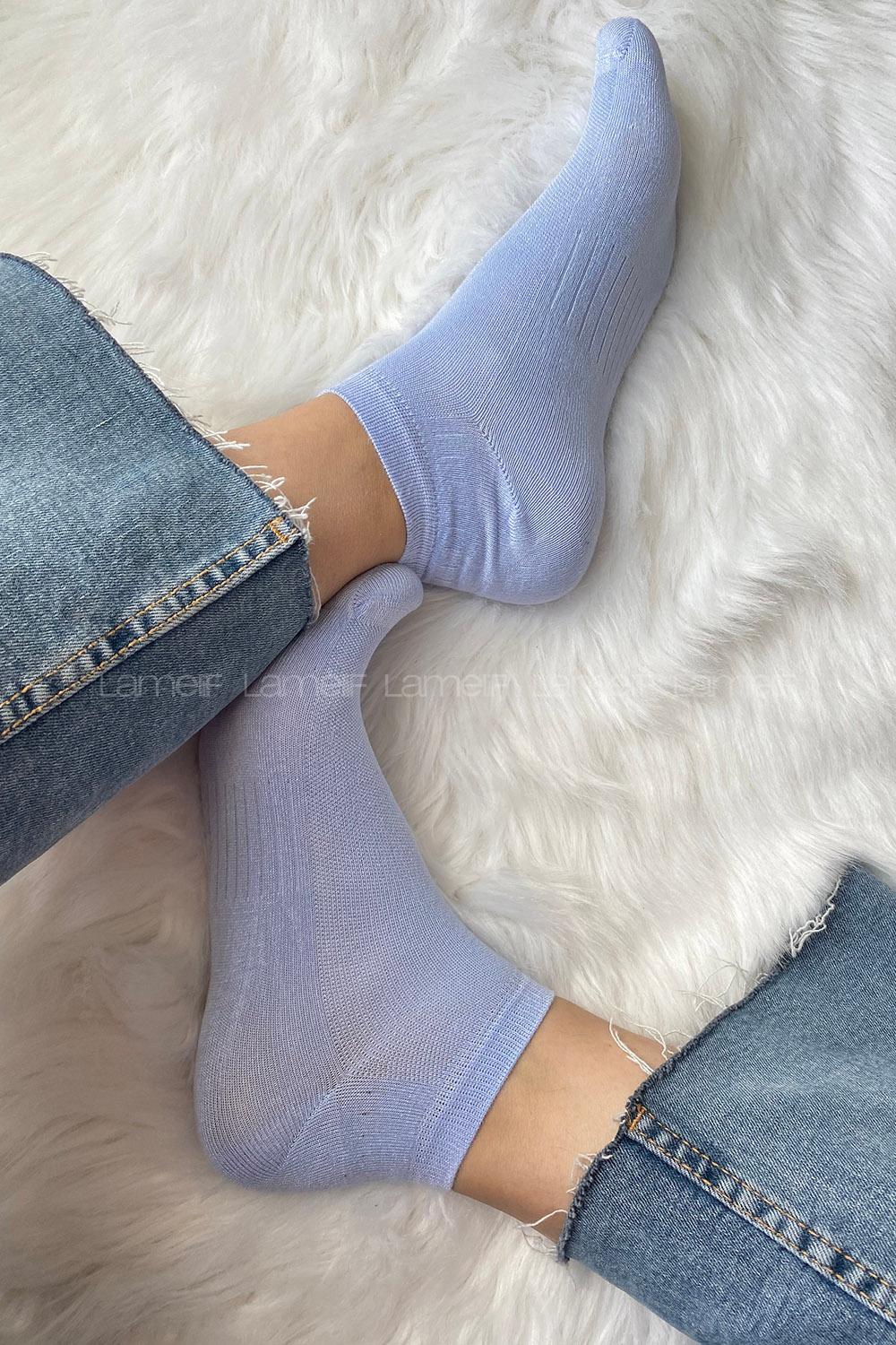 Modalamelif Bambu Patik Çorap Bebe Mavisi