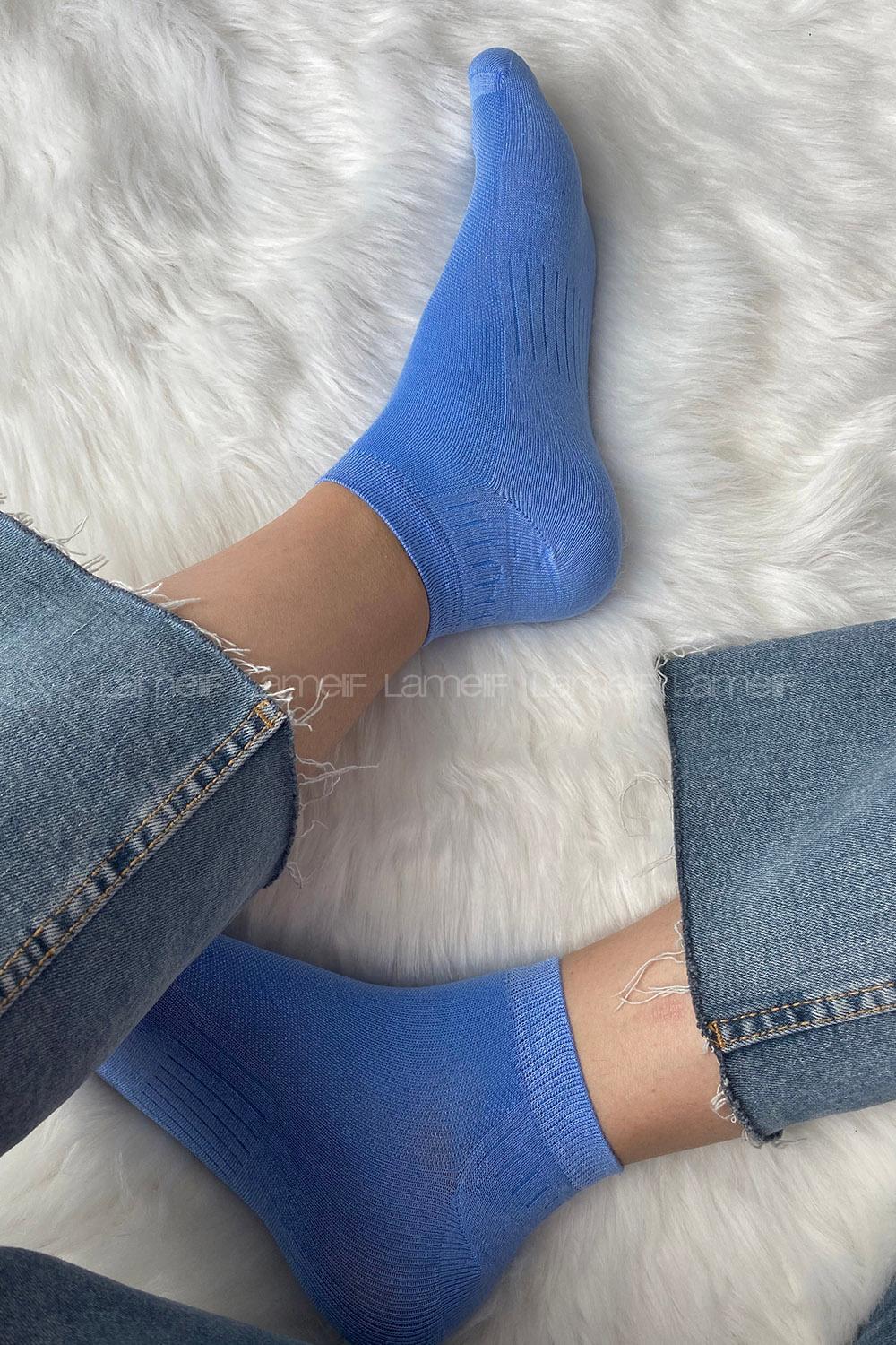Modalamelif Bambu Patik Çorap Mavi