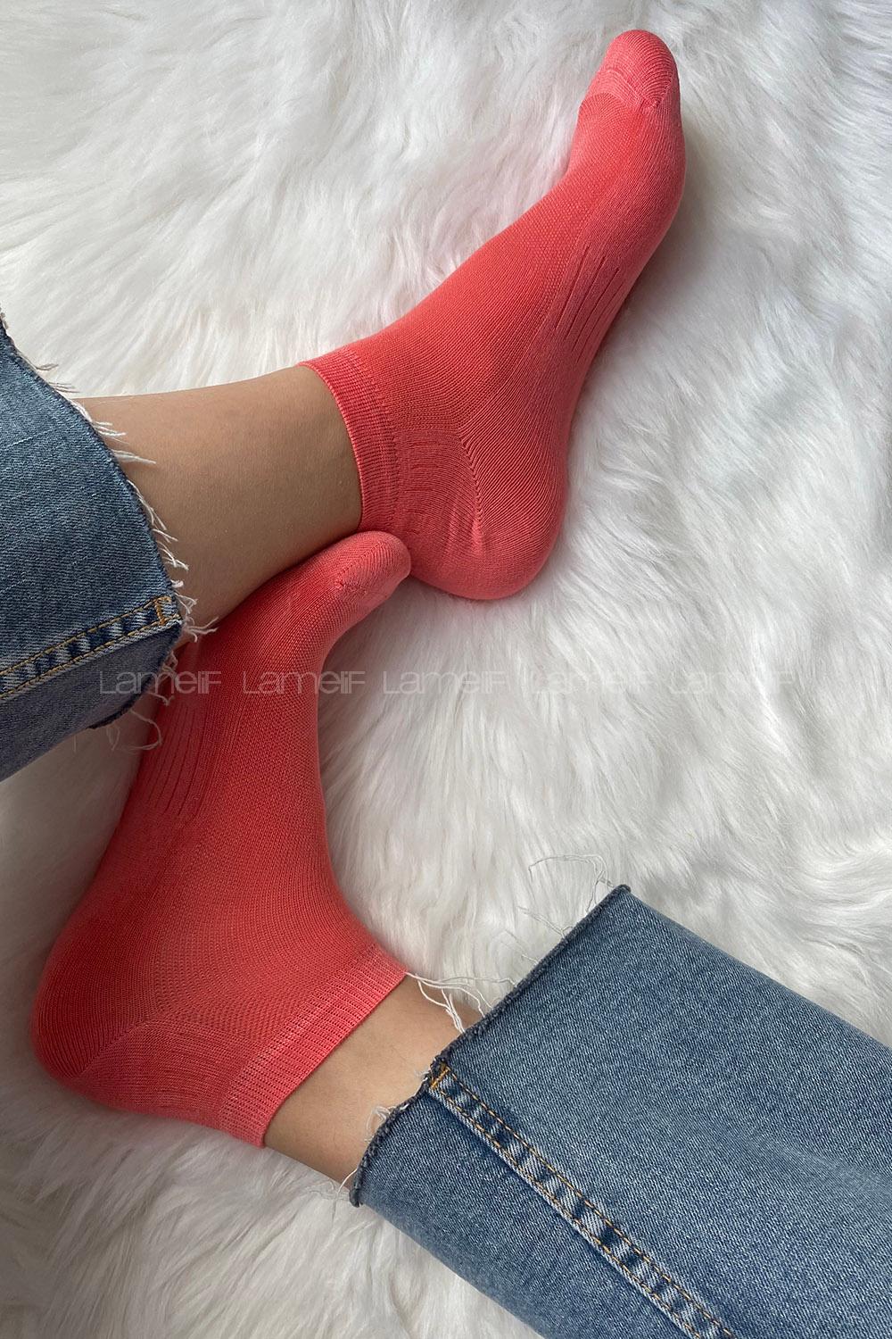 Modalamelif Bambu Patik Çorap Pembe