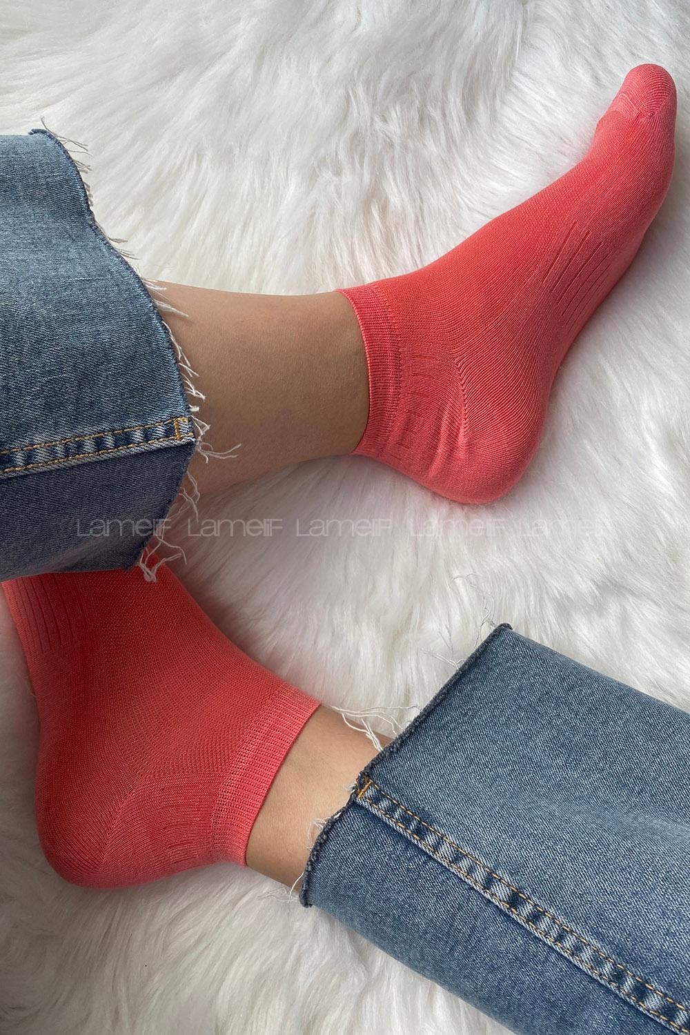 Modalamelif Bambu Patik Çorap Pembe