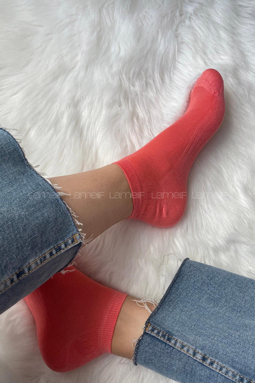 Modalamelif Bambu Patik Çorap Pembe