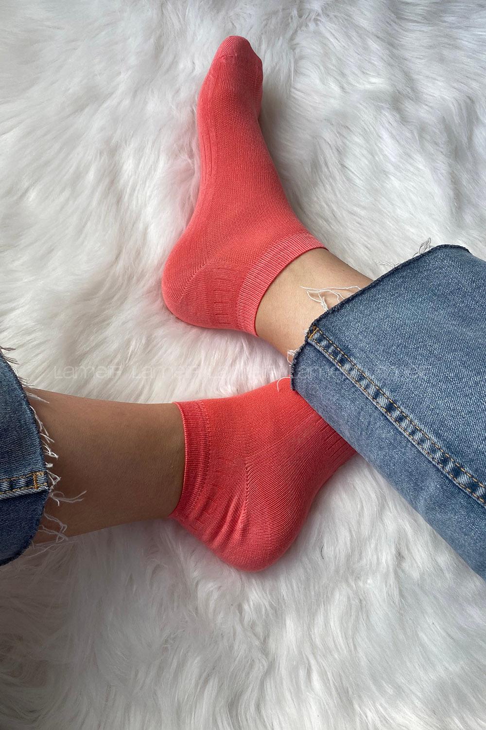 Modalamelif Bambu Patik Çorap Pembe