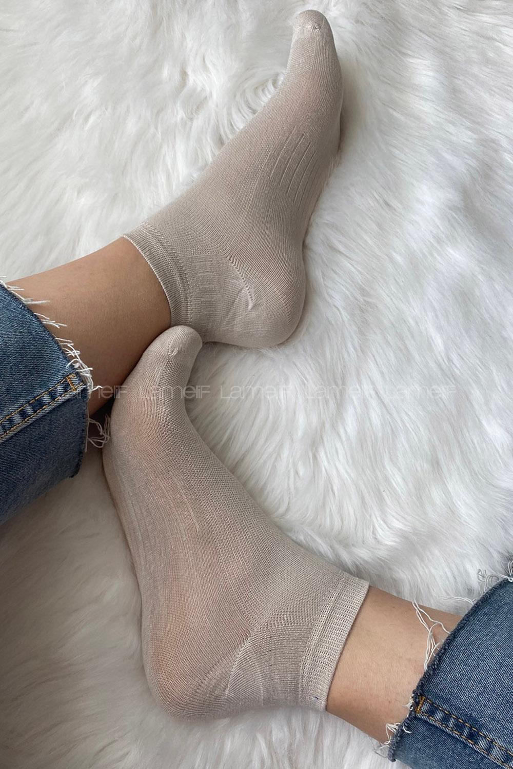 Modalamelif Bambu Patik Çorap Vizonrengi