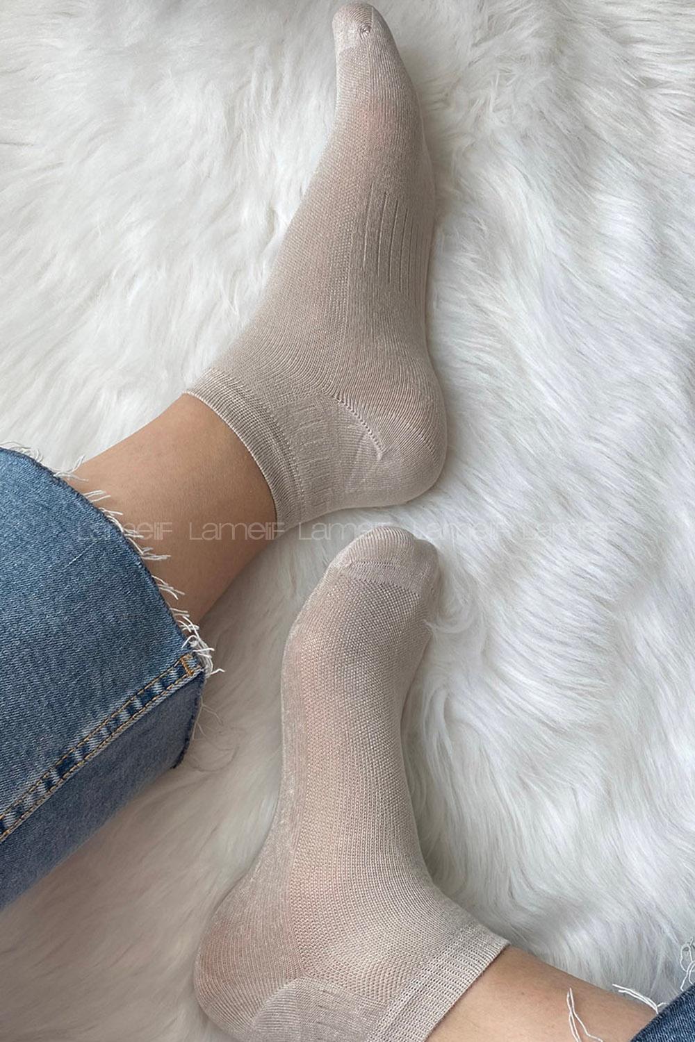 Modalamelif Bambu Patik Çorap Vizonrengi