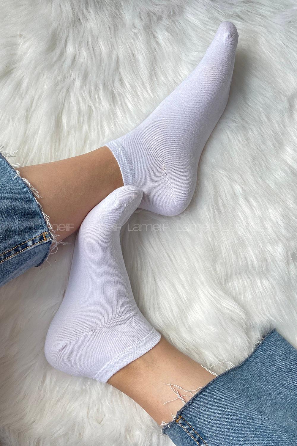 Modalamelif Dikişsiz Patik Çorap Beyaz