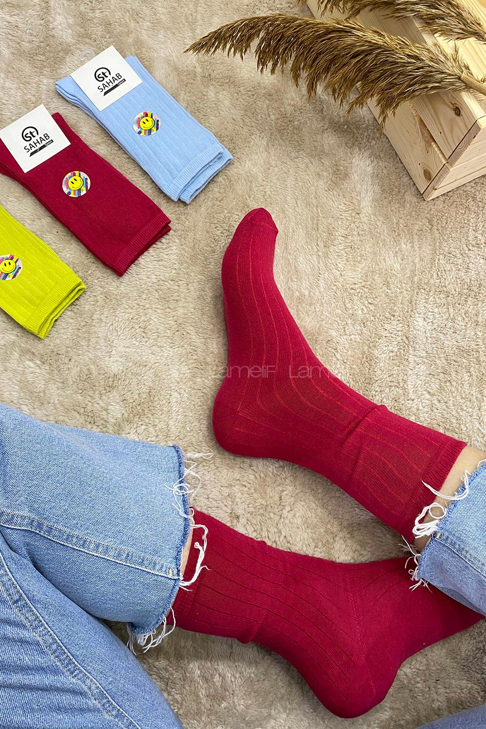 Modalamelif Fitilli Soket Çorap Bordo