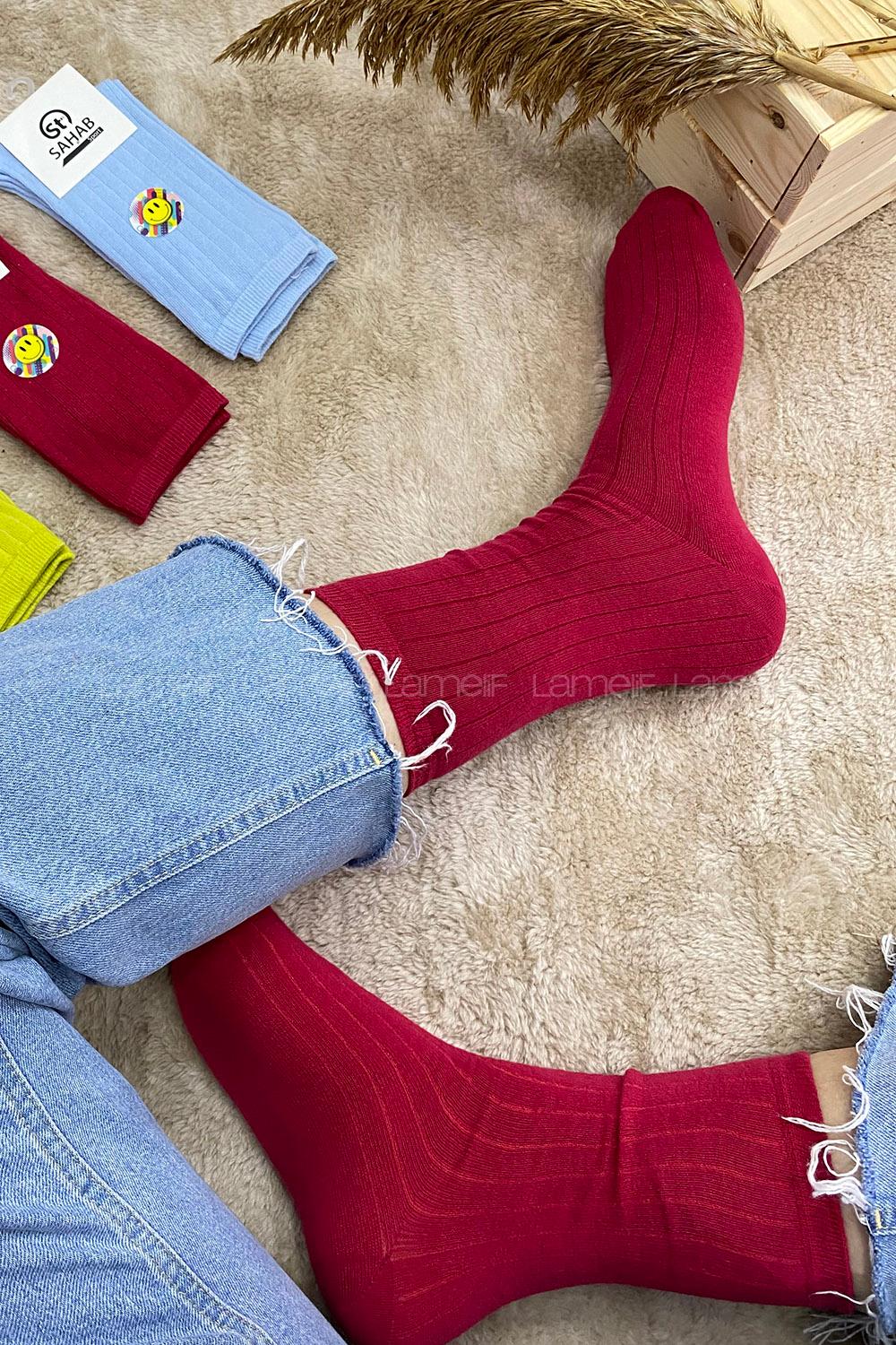 Modalamelif Fitilli Soket Çorap Bordo