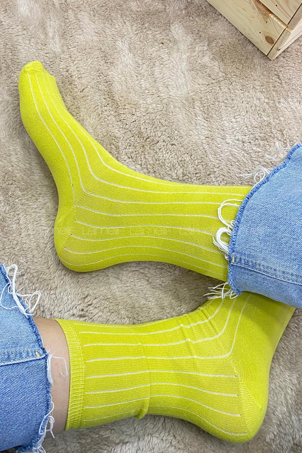 Modalamelif Fitilli Soket Çorap Yeşil