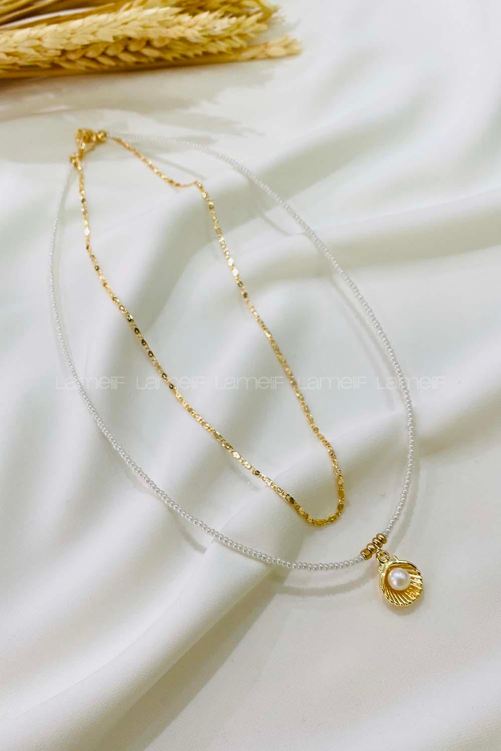 Modalamelif Beyaz İstiridye Kolye