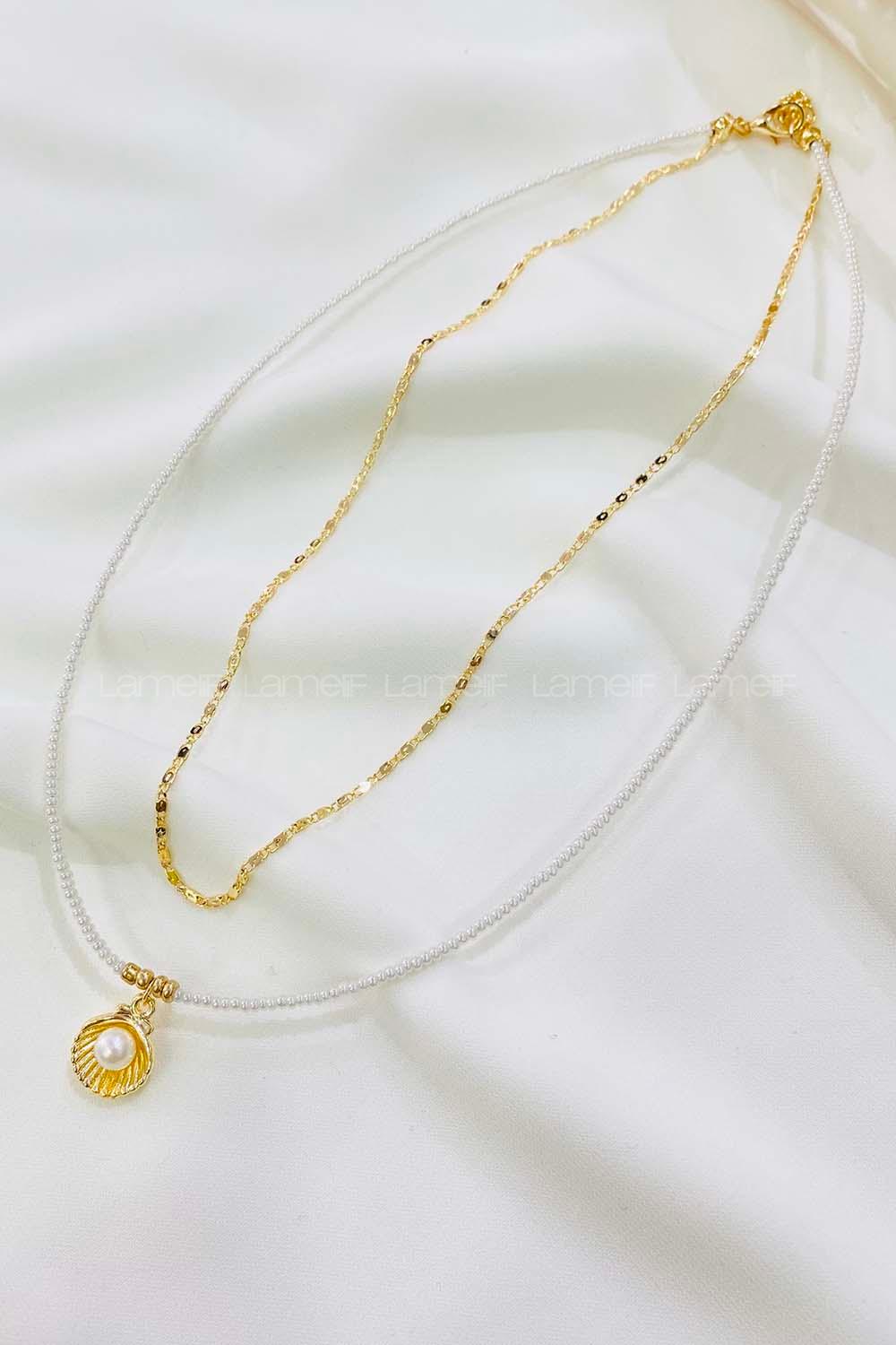 Modalamelif Beyaz İstiridye Kolye