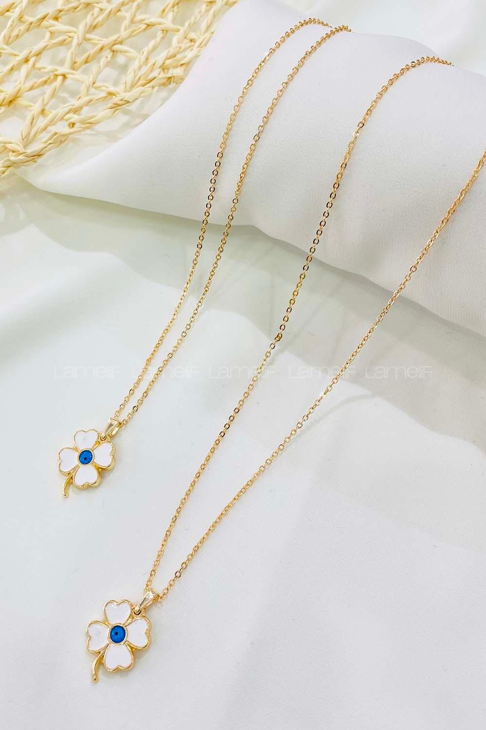 Modalamelif Gold Çicek Kolye