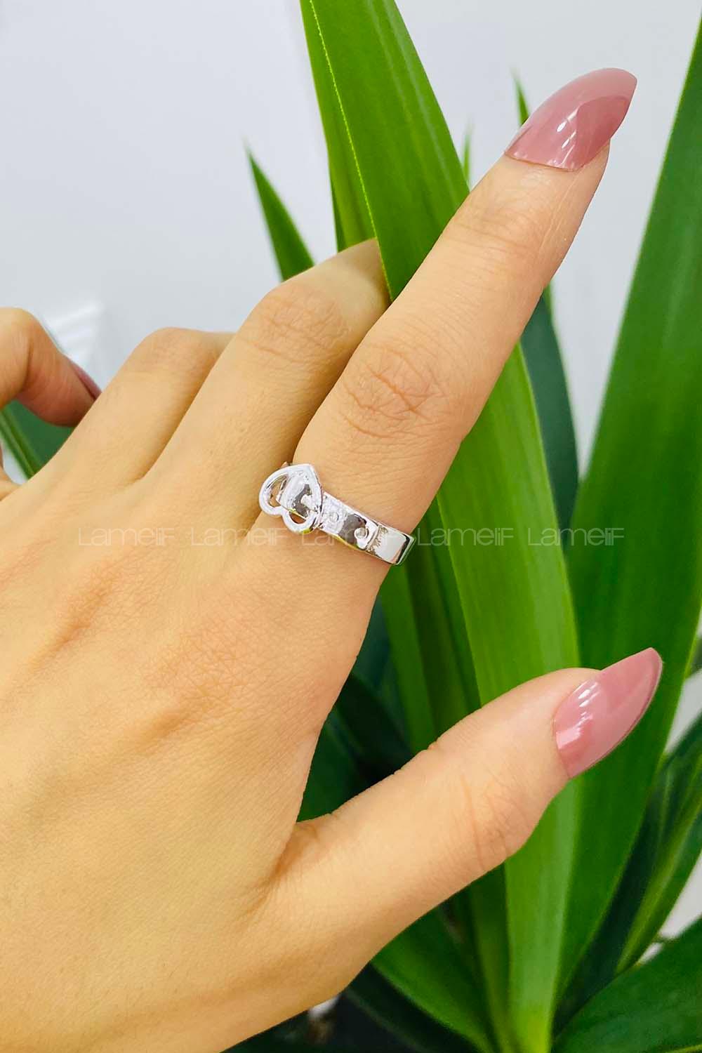 Modalamelif Kemer Kalp Gümüş Yüzük