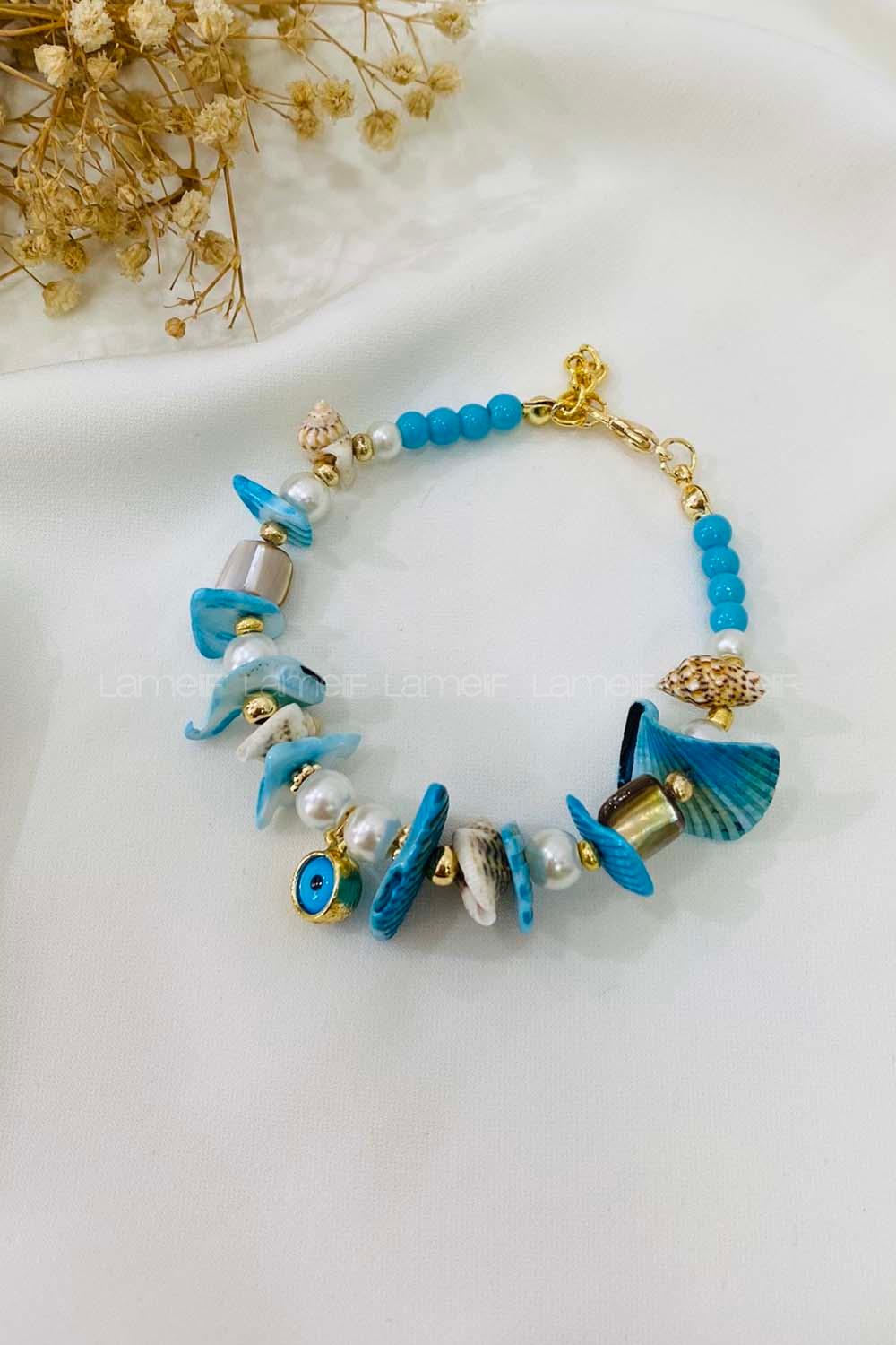 Modalamelif Mavi Alaçatı Bileklik