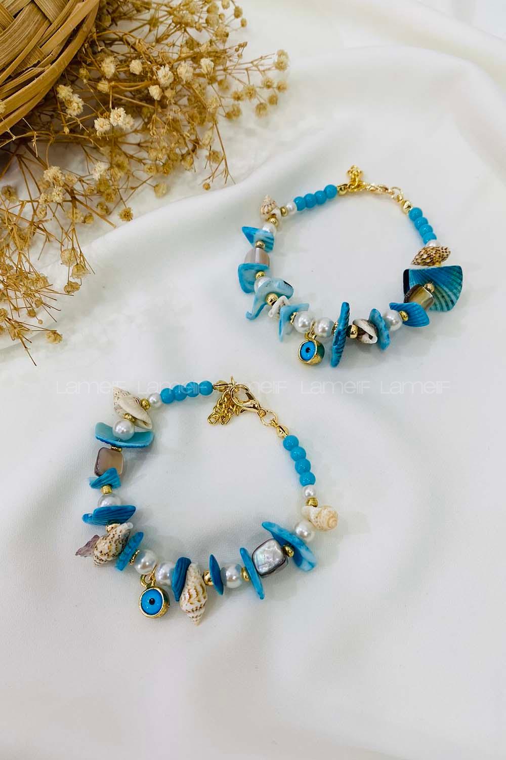 Modalamelif Mavi Alaçatı Bileklik