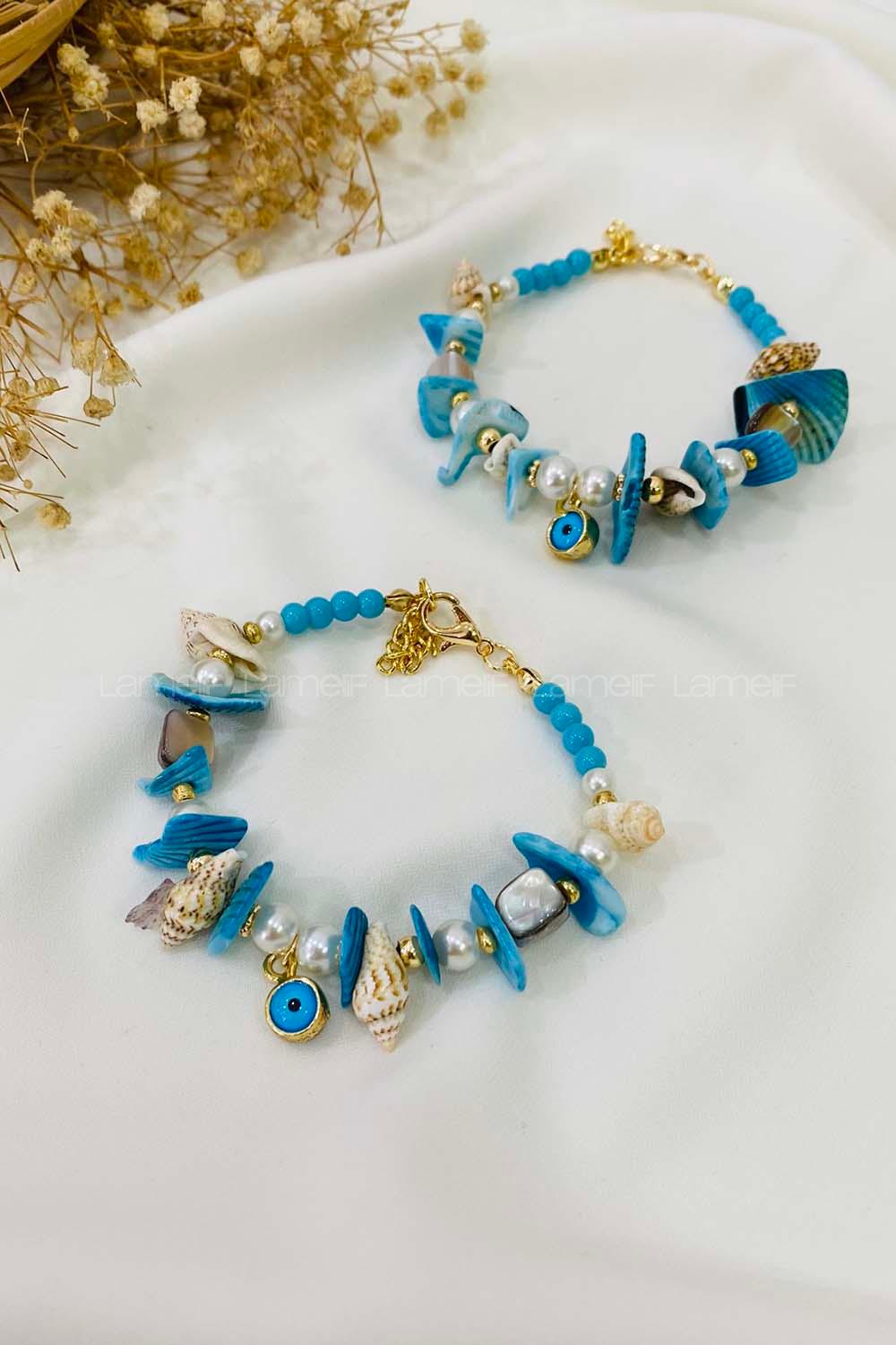 Modalamelif Mavi Alaçatı Bileklik