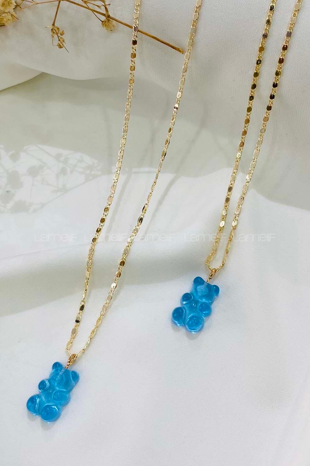 Modalamelif Mavi Jelibon Ayıcık Kolye