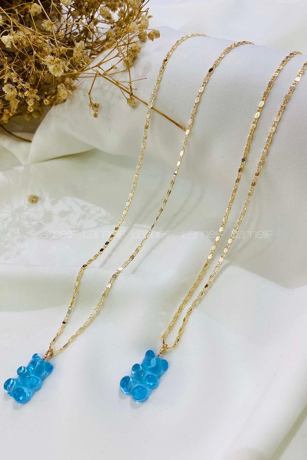 Modalamelif Mavi Jelibon Ayıcık Kolye