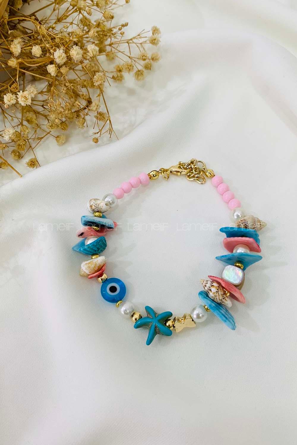 Modalamelif Pembe Alaçatı Bileklik