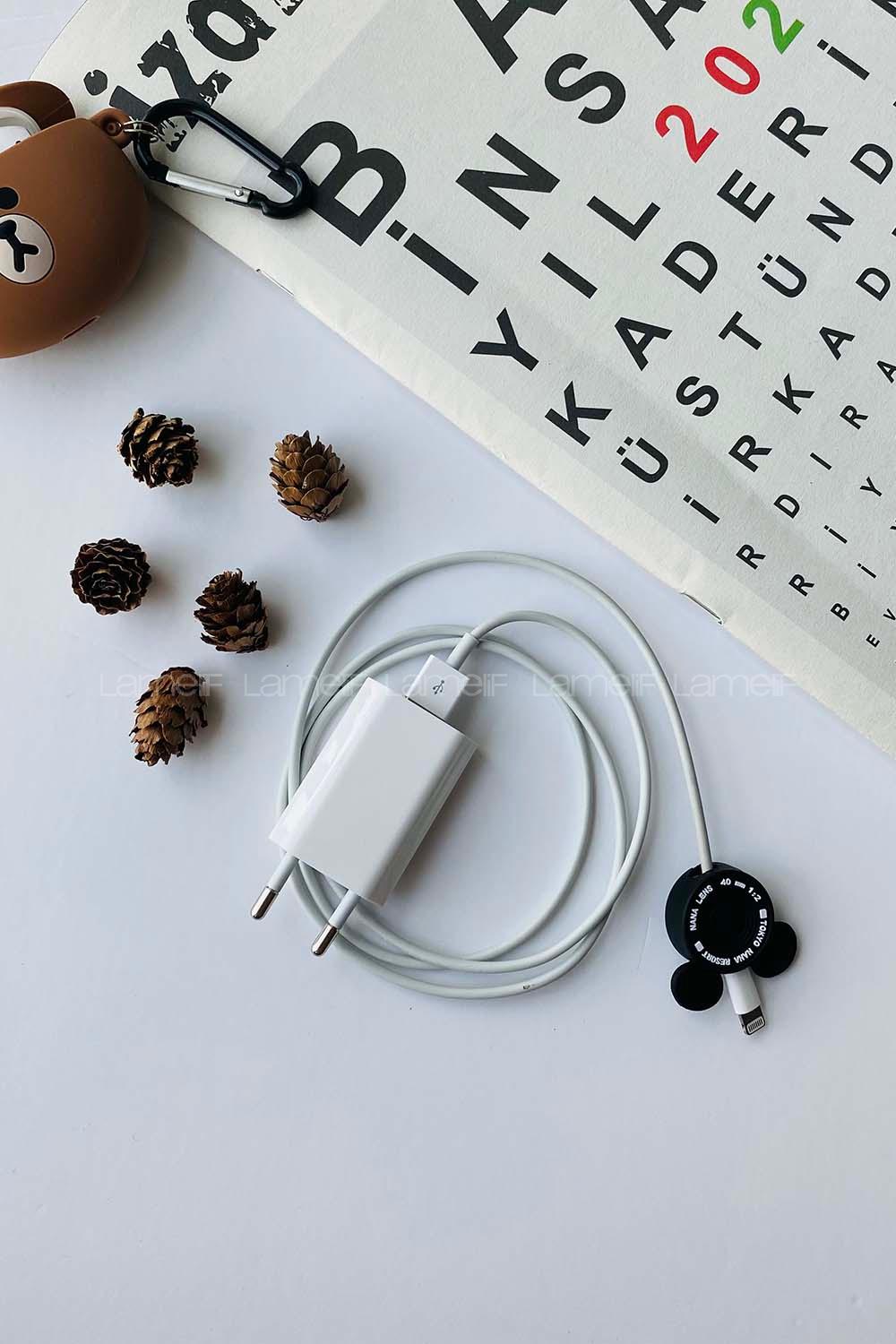 Modalamelif  Siyah Miki Kafa Kablo Koruyucu