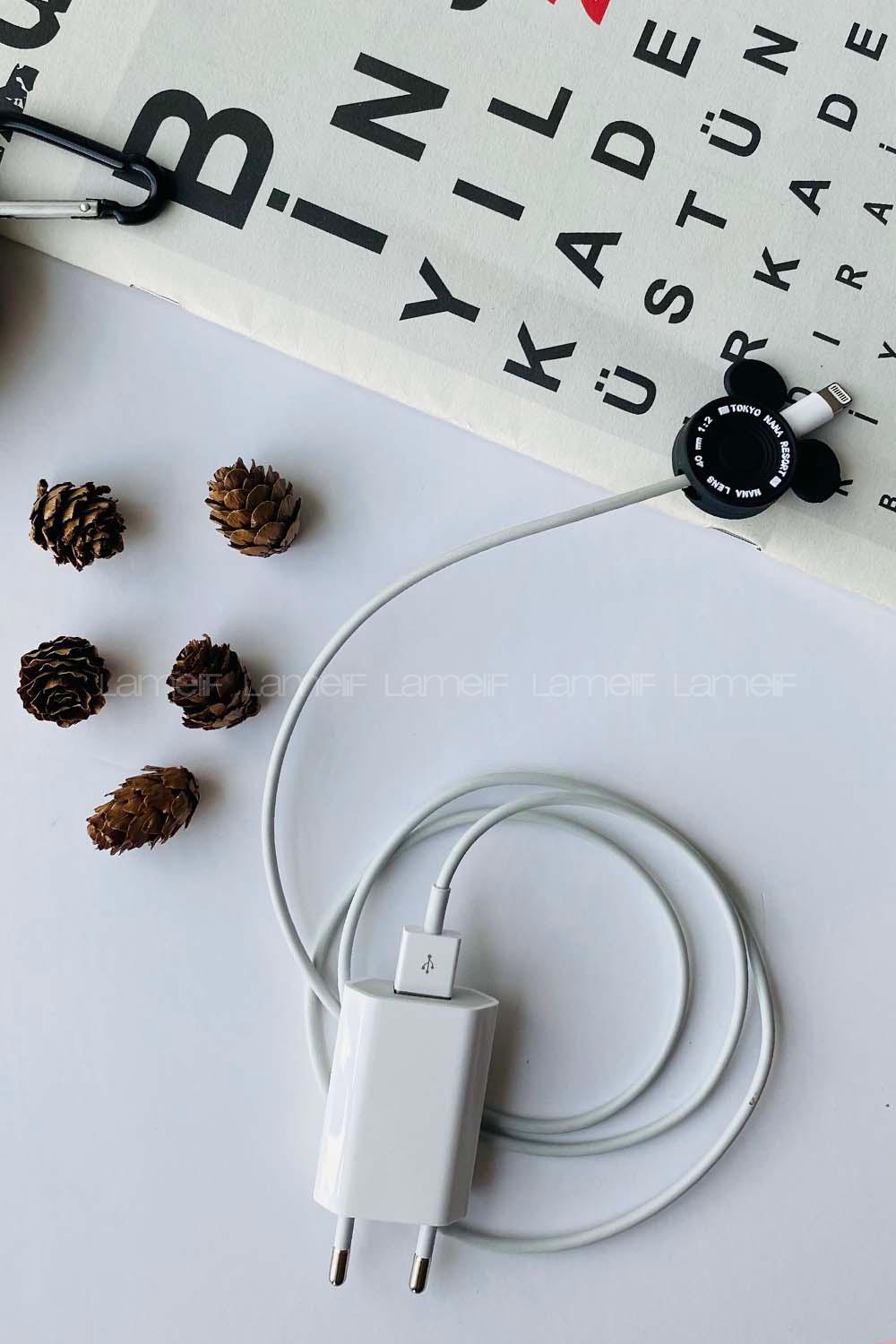 Modalamelif  Siyah Miki Kafa Kablo Koruyucu