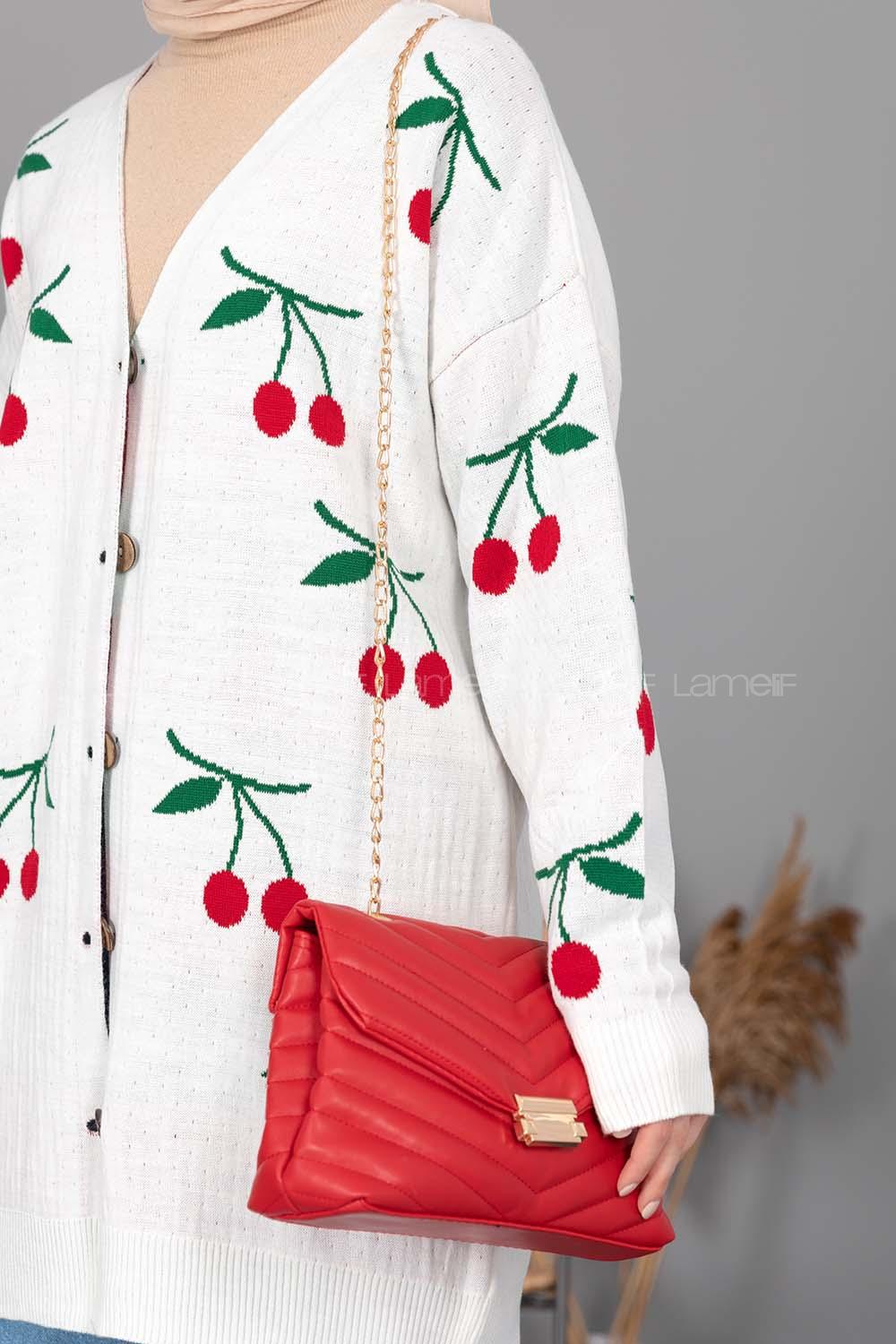 Modalamelif V Dikişli Kapitone Vera Çanta Kırmızı