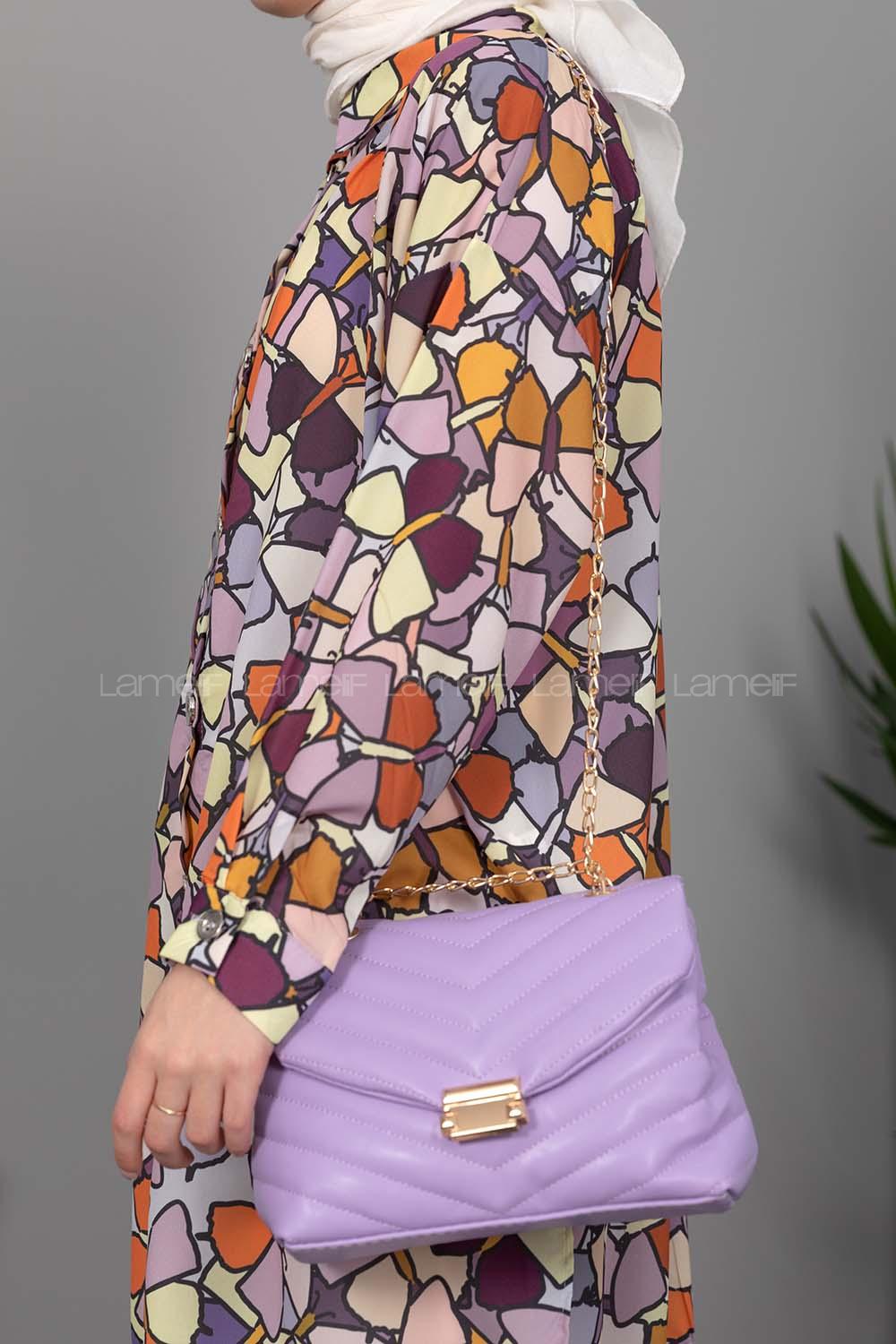 Modalamelif  Dikişli Kapitone Vera Çanta Lila