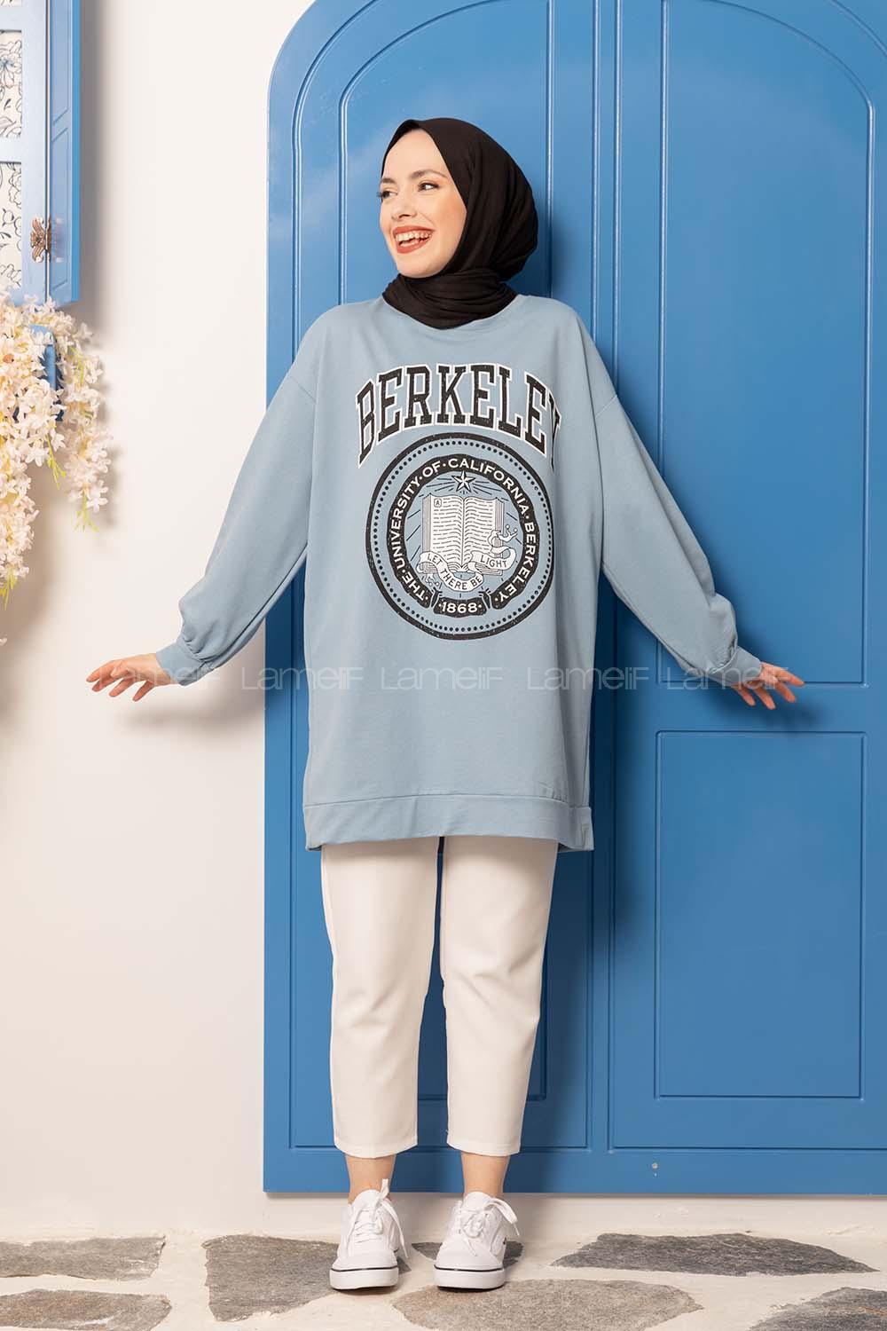 Modalamelif Berkeley Baskılı Tunik Açık Mavi