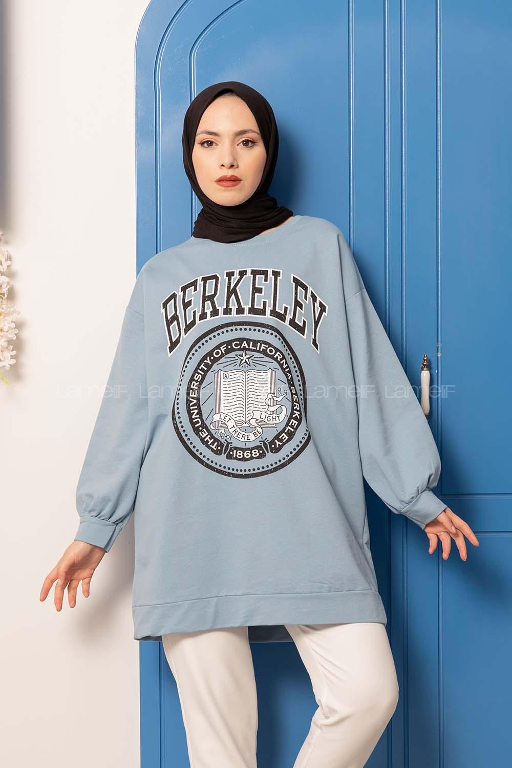 Modalamelif Berkeley Baskılı Tunik Açık Mavi