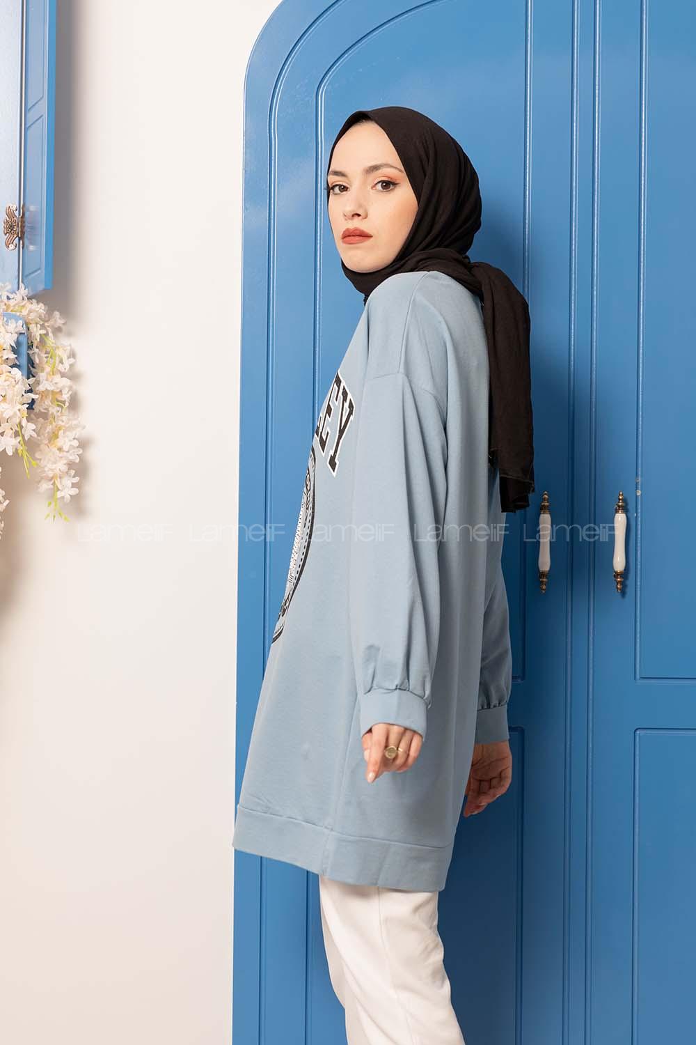 Modalamelif Berkeley Baskılı Tunik Açık Mavi