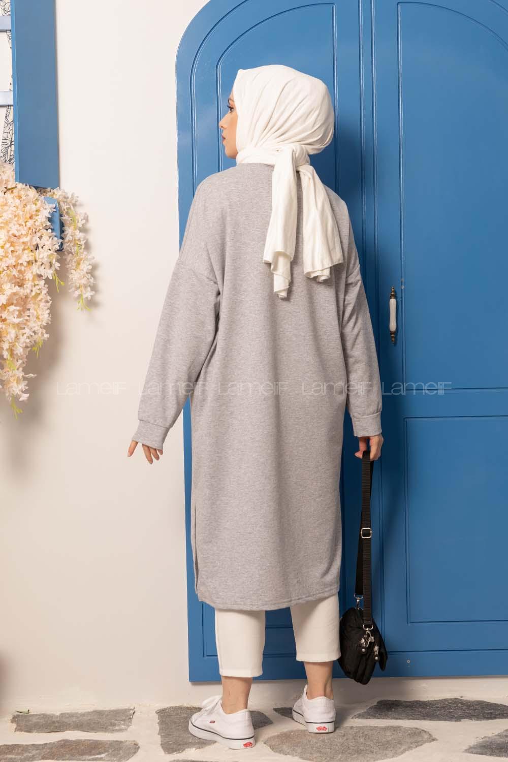 Modalamelif Call My Stylıst Baskılı Tunik Gri