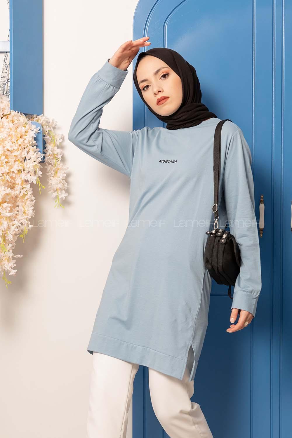 Modalamelif Montana Baskılı Tunik Açık Mavi