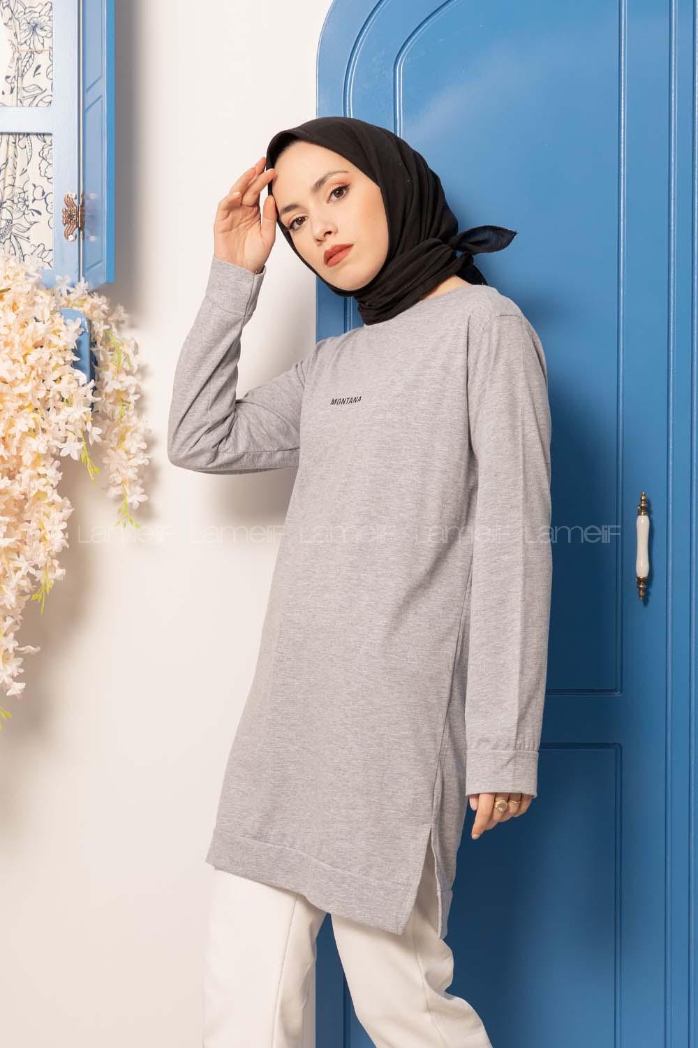 Modalamelif Montana Baskılı Tunik Gri