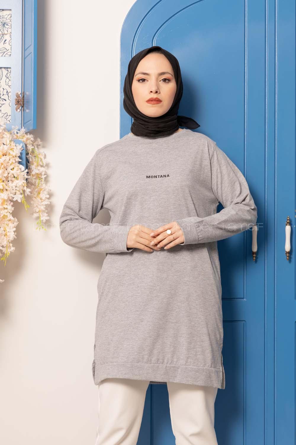 Modalamelif Montana Baskılı Tunik Gri