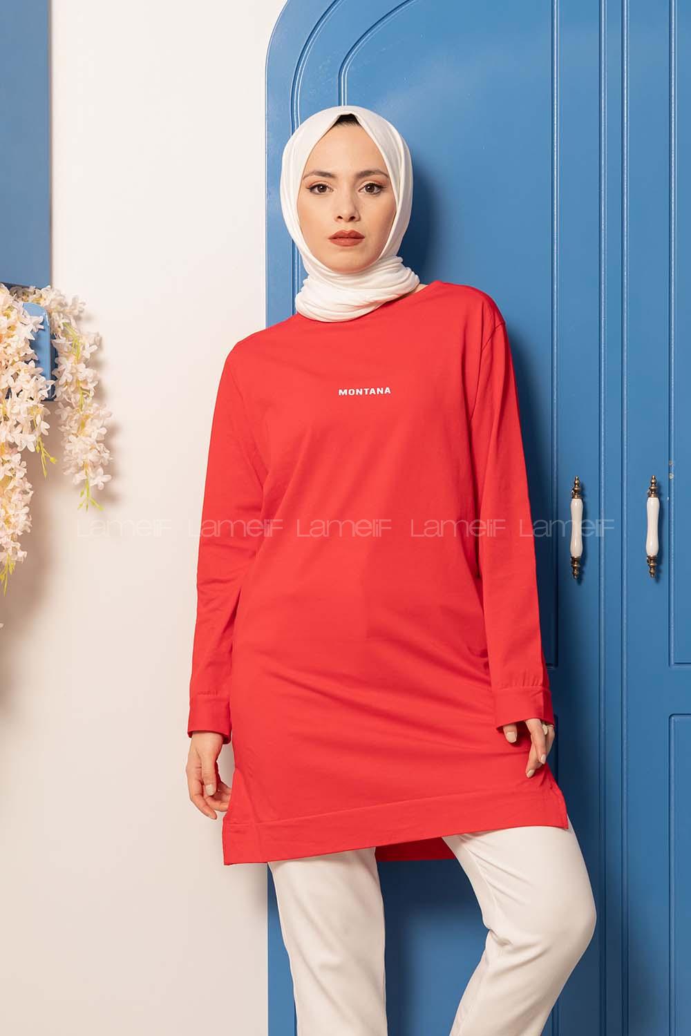 Modalamelif Montana Baskılı Tunik Kırmızı