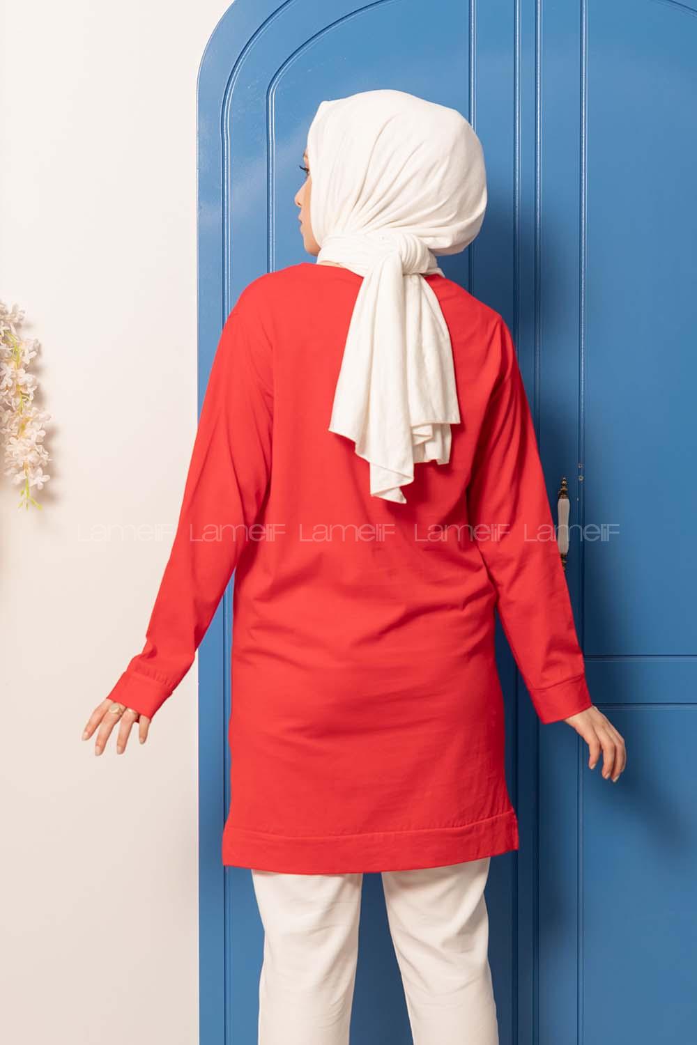 Modalamelif Montana Baskılı Tunik Kırmızı