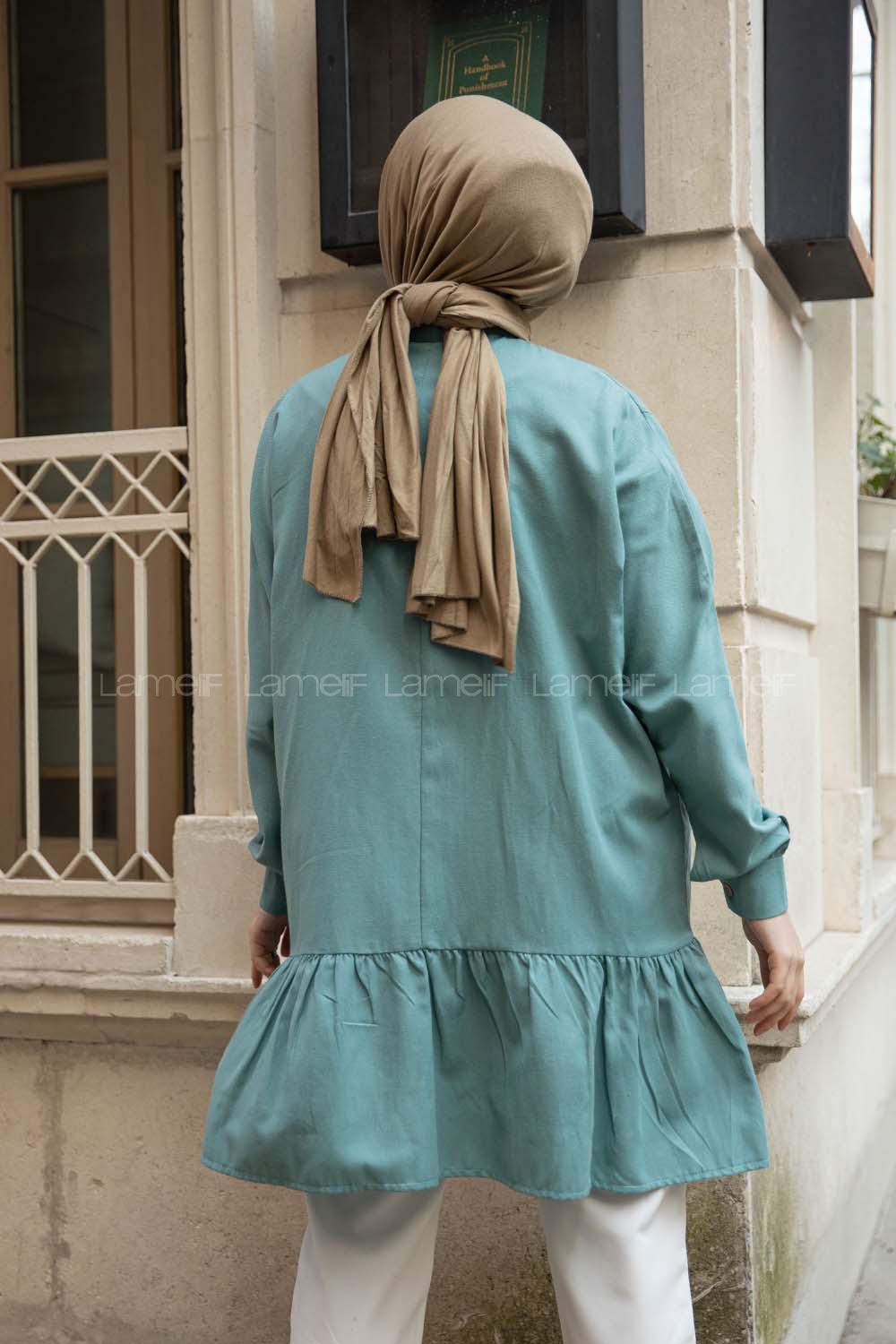 Modalamelif  Önü Düğmeli Oxford Gömlek Mint