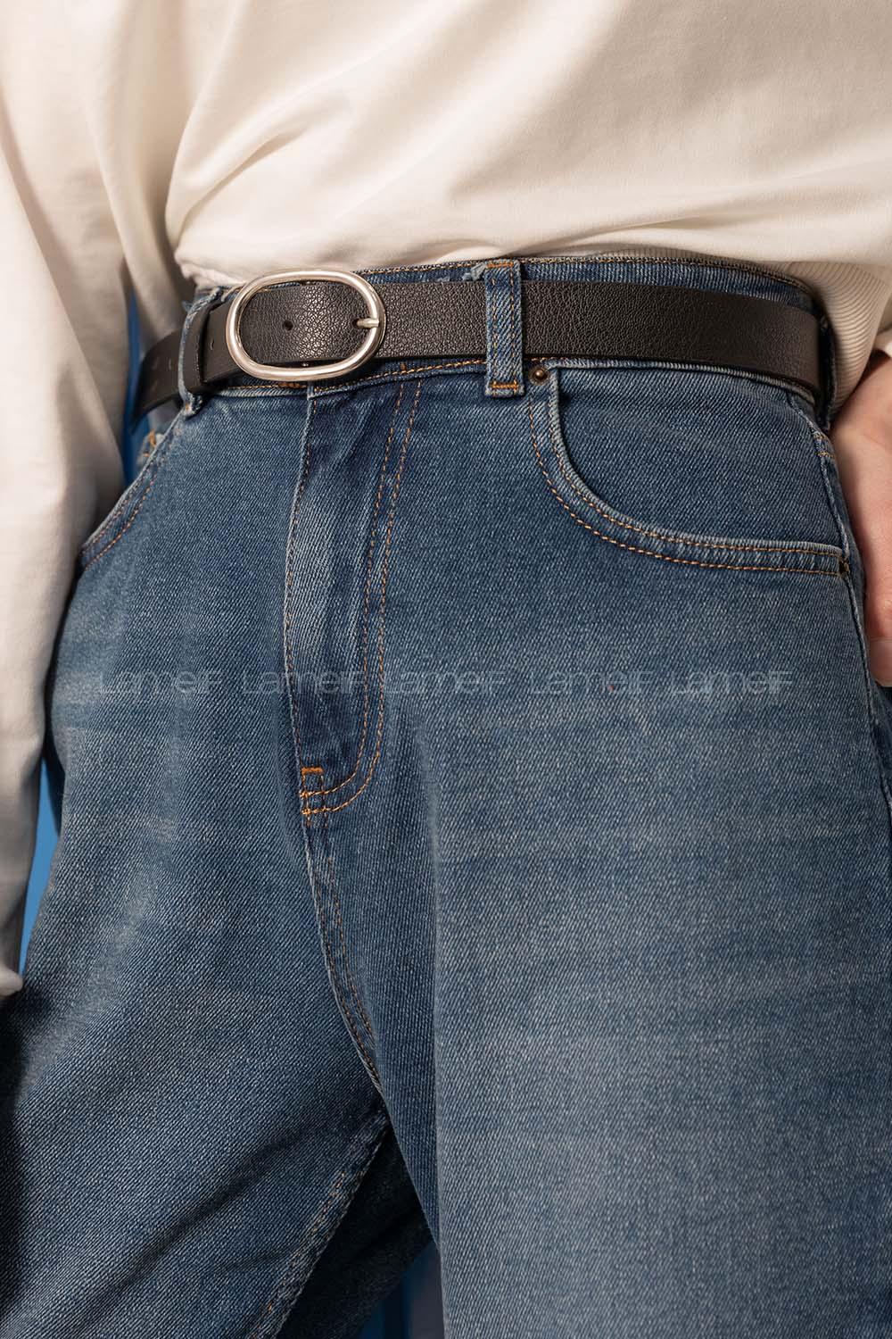 Modalamelif Oval Elips Tokalı Gümüş Kemer Siyah