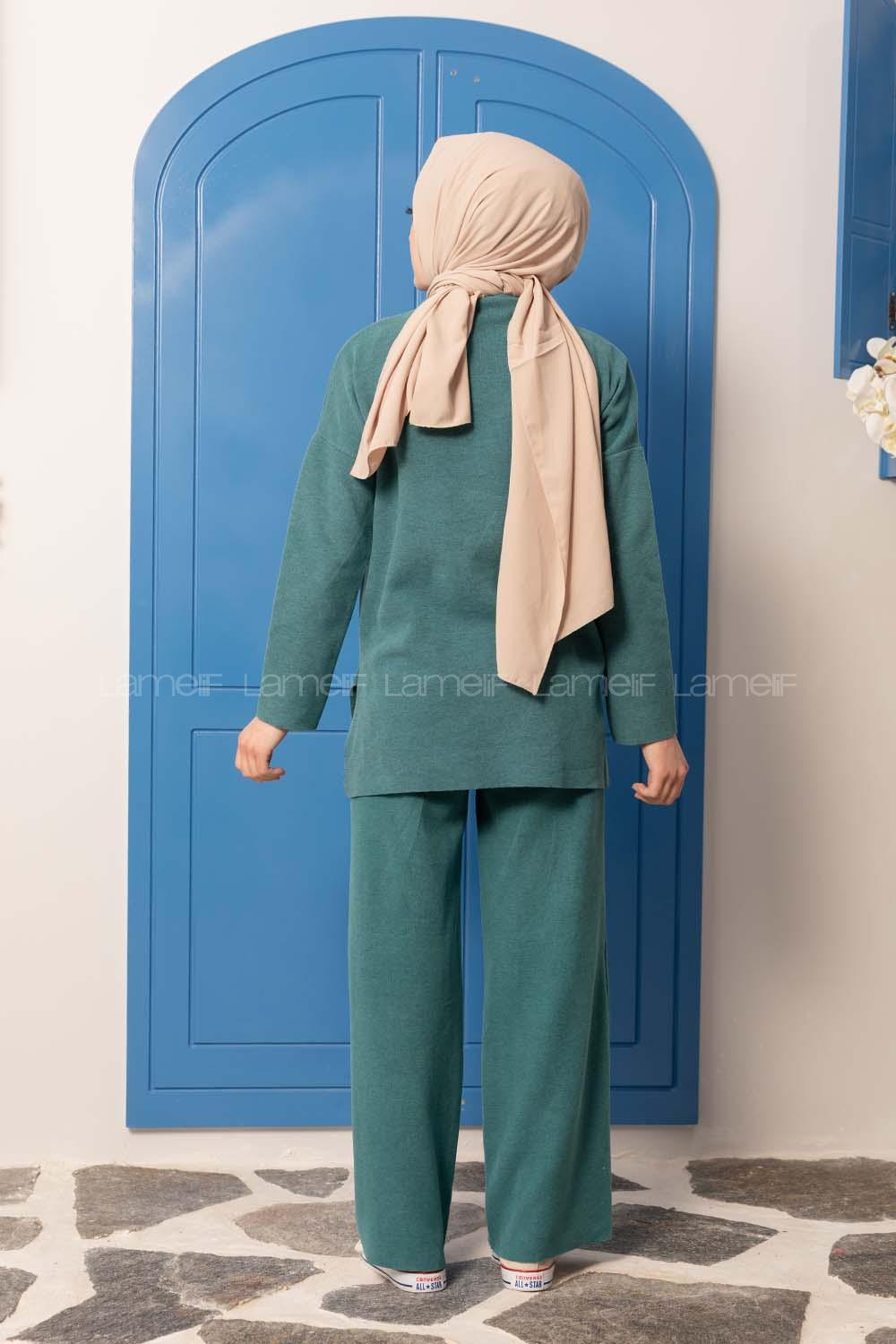 Modalamelif Yarım Balıkçı Yumoş İkili Takım Petrol Yeşil