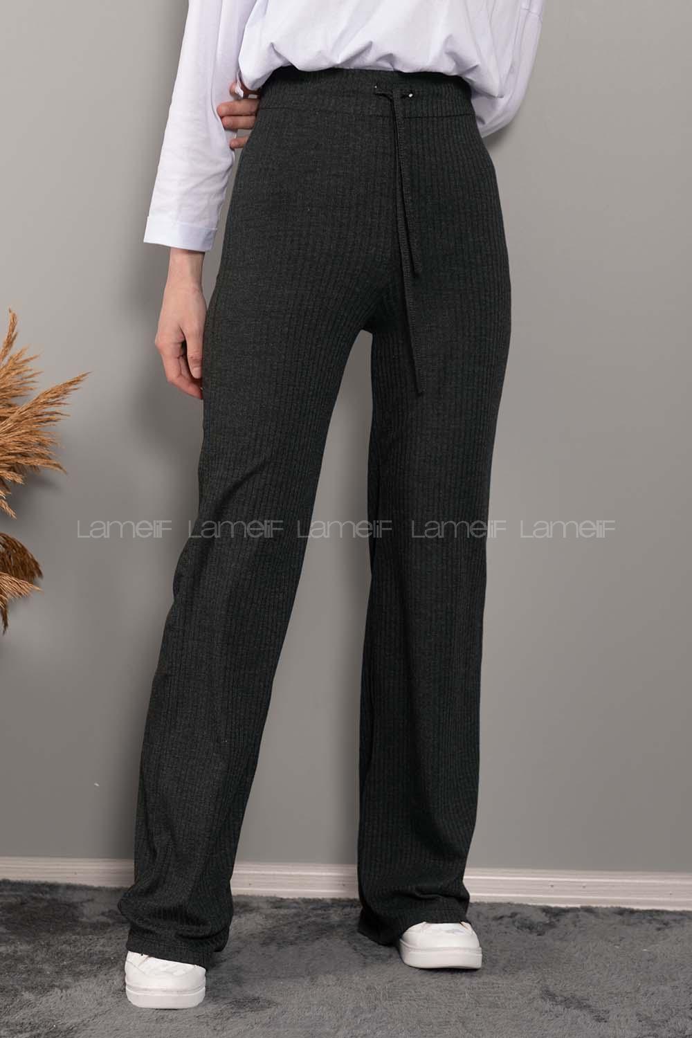 Modalamelif Beli Bağcıklı Kaşkorse Pantolon Antrasit