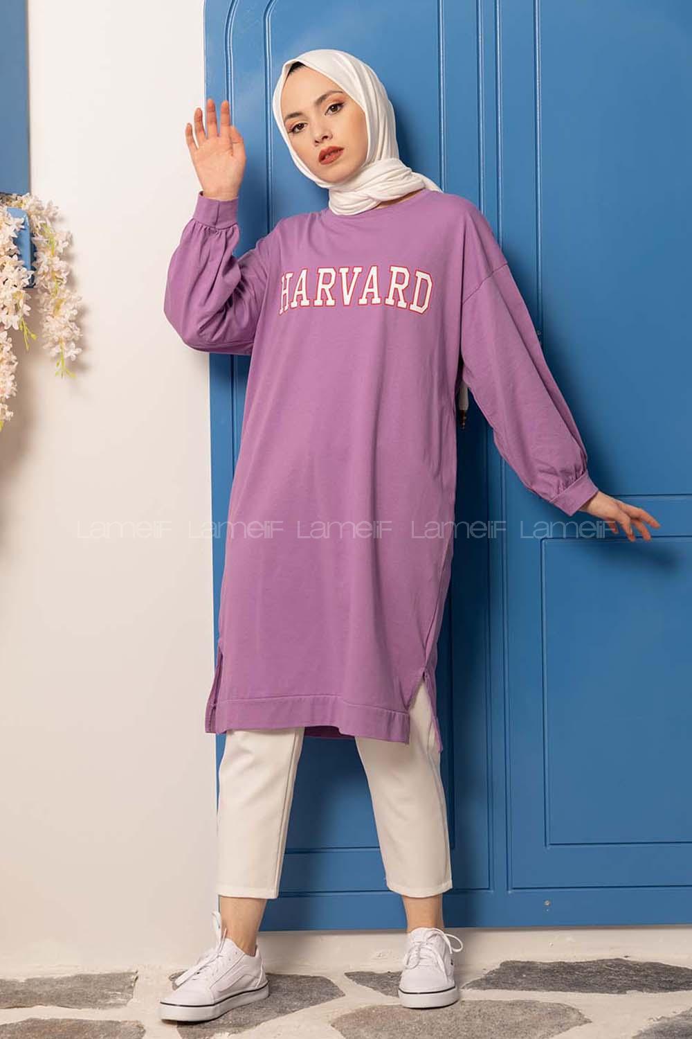 Modalamelif Harvard Baskılı Sweat Tunik Mor