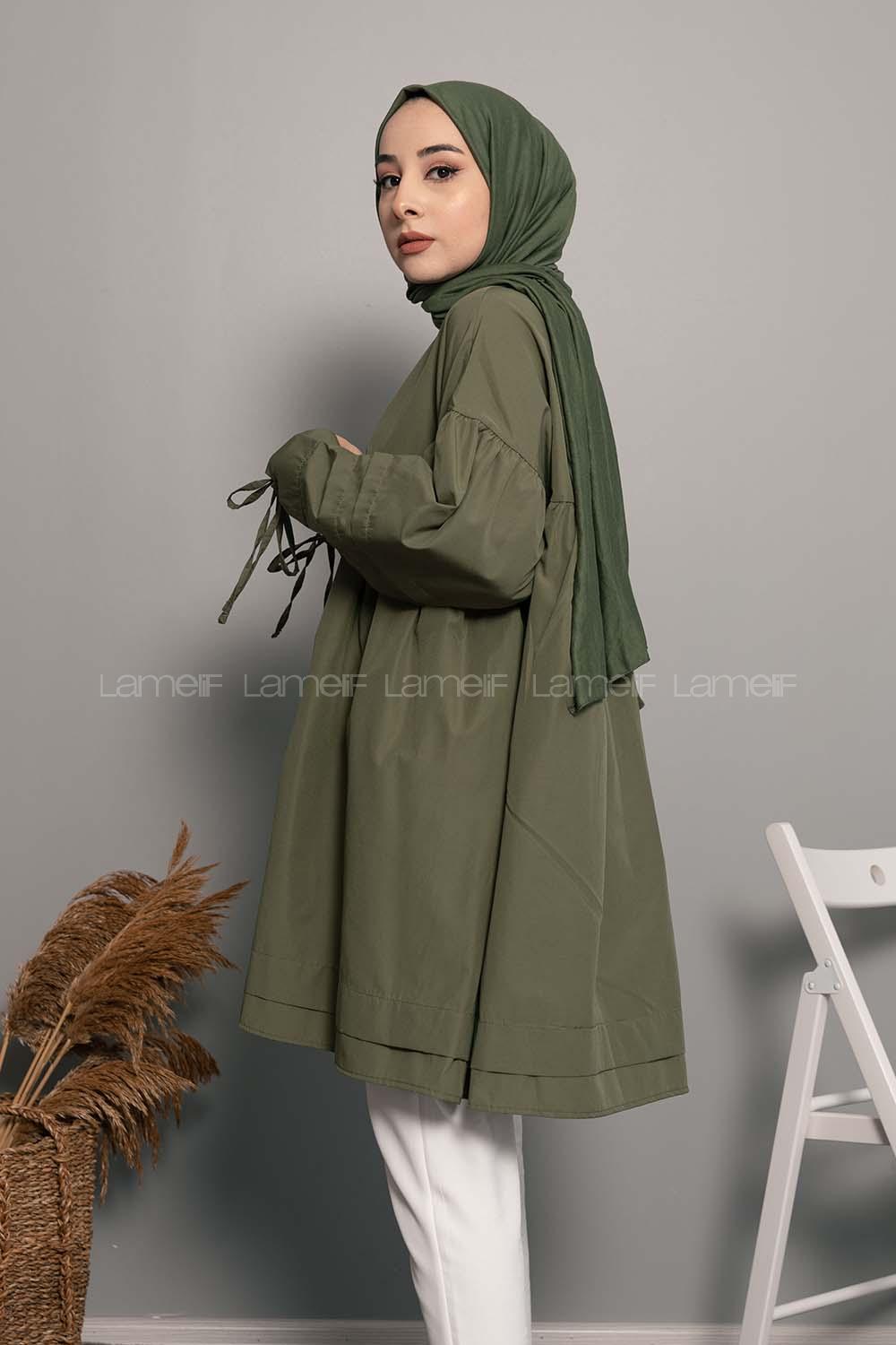 Modalamelif Kol Bağlamalı Tunik Haki