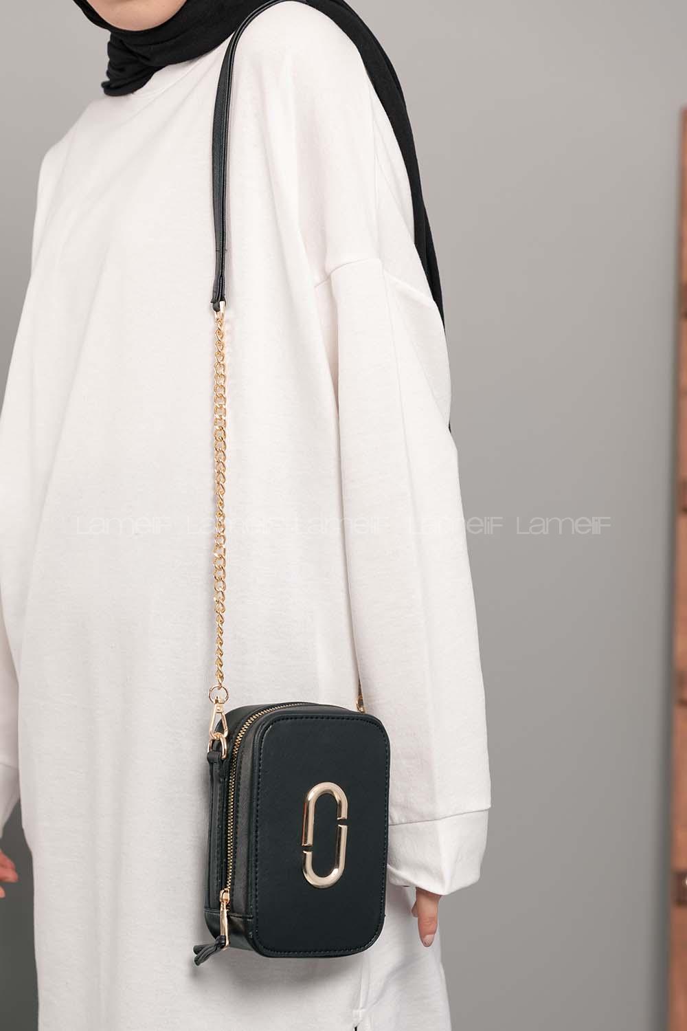 Modalamelif  Metal Detay Çanta Siyah