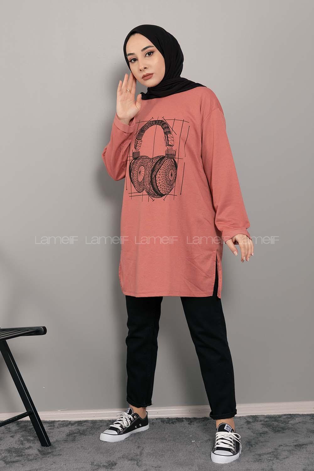 Modalamelif Müzikal Baskı Sweatshirt Gül