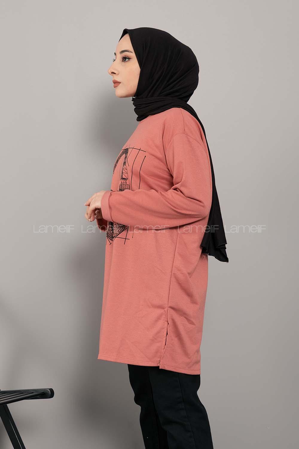 Modalamelif Müzikal Baskı Sweatshirt Gül